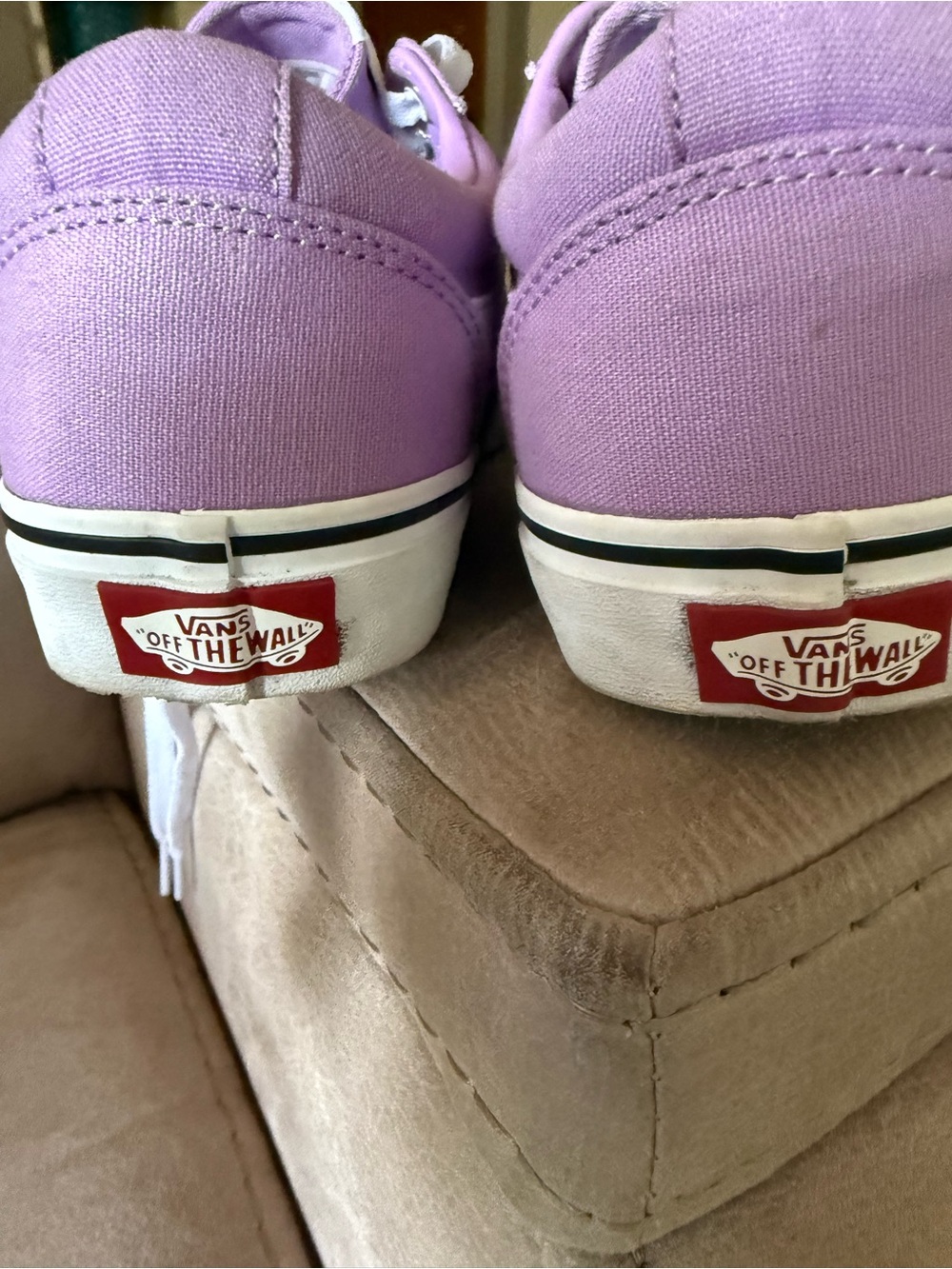 Vans Lavender and White Old Skool Women's Sneakers - Picture 4 of 7